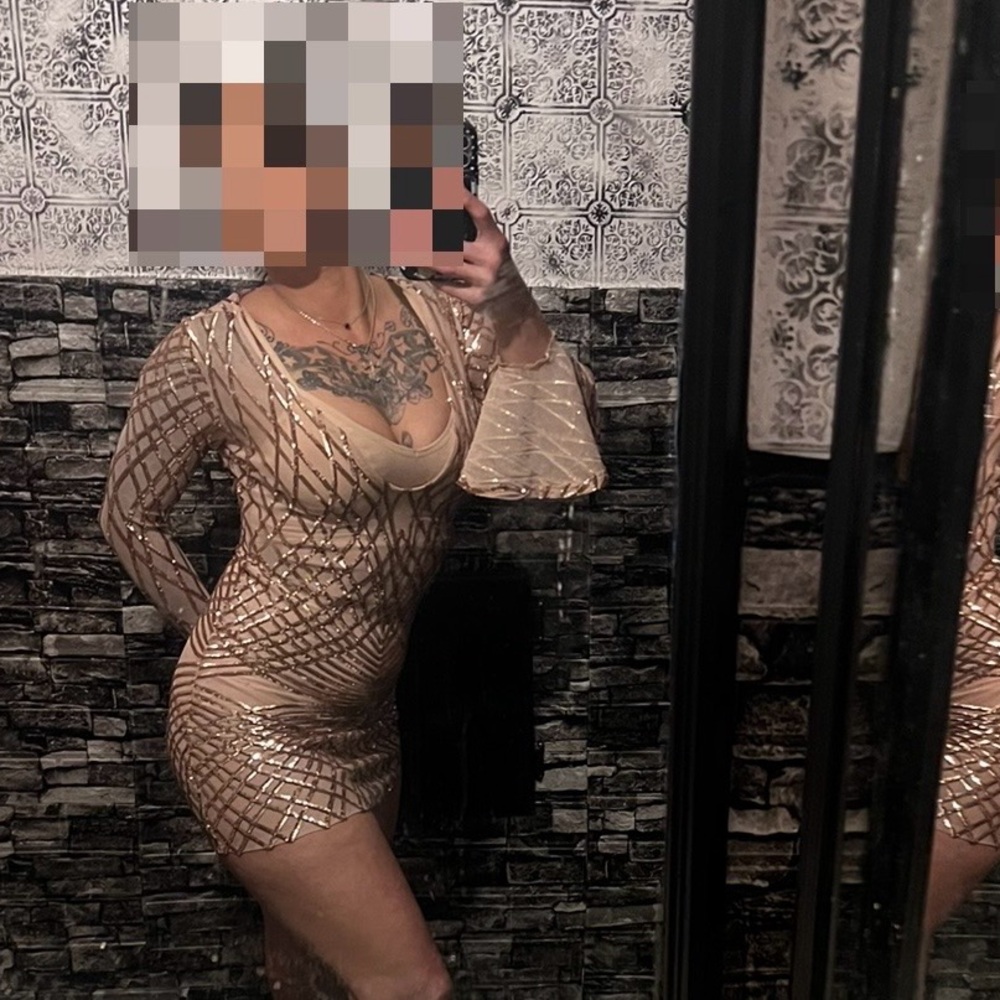 Javoni Dress sequin,mesh and sparkles dress size M gold - Picture 5 of 12